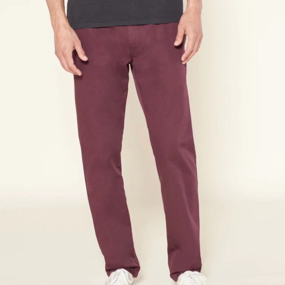 NWT Outerknown Men's 28 Burgundy Old Vine Orbital Work Hybrid Yarn Chinos Pants